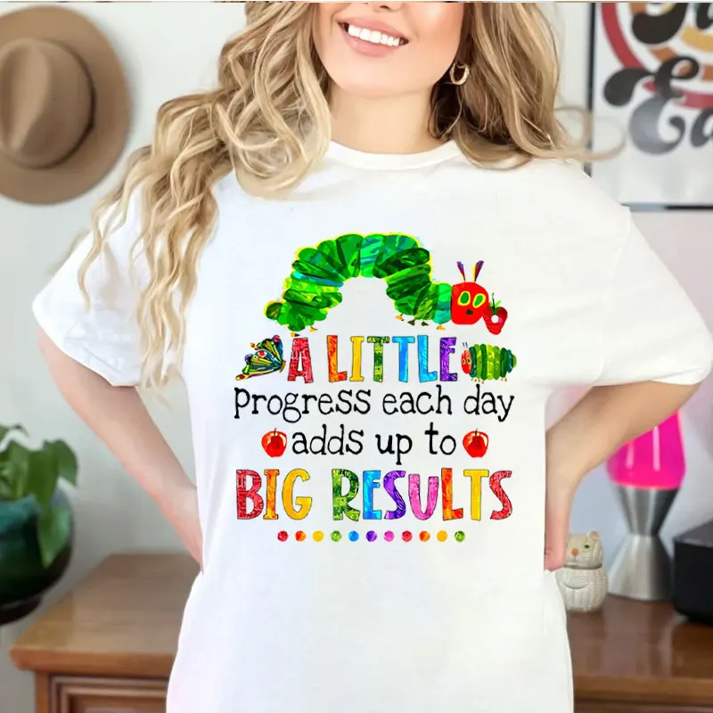 جميع العواطف ترحيب المعلم القطن تي شيرت العودة إلى المدرسة قميص Harajuku النساء الملابس الجرافيك تي شيرت Y2k أفضل الجمالية