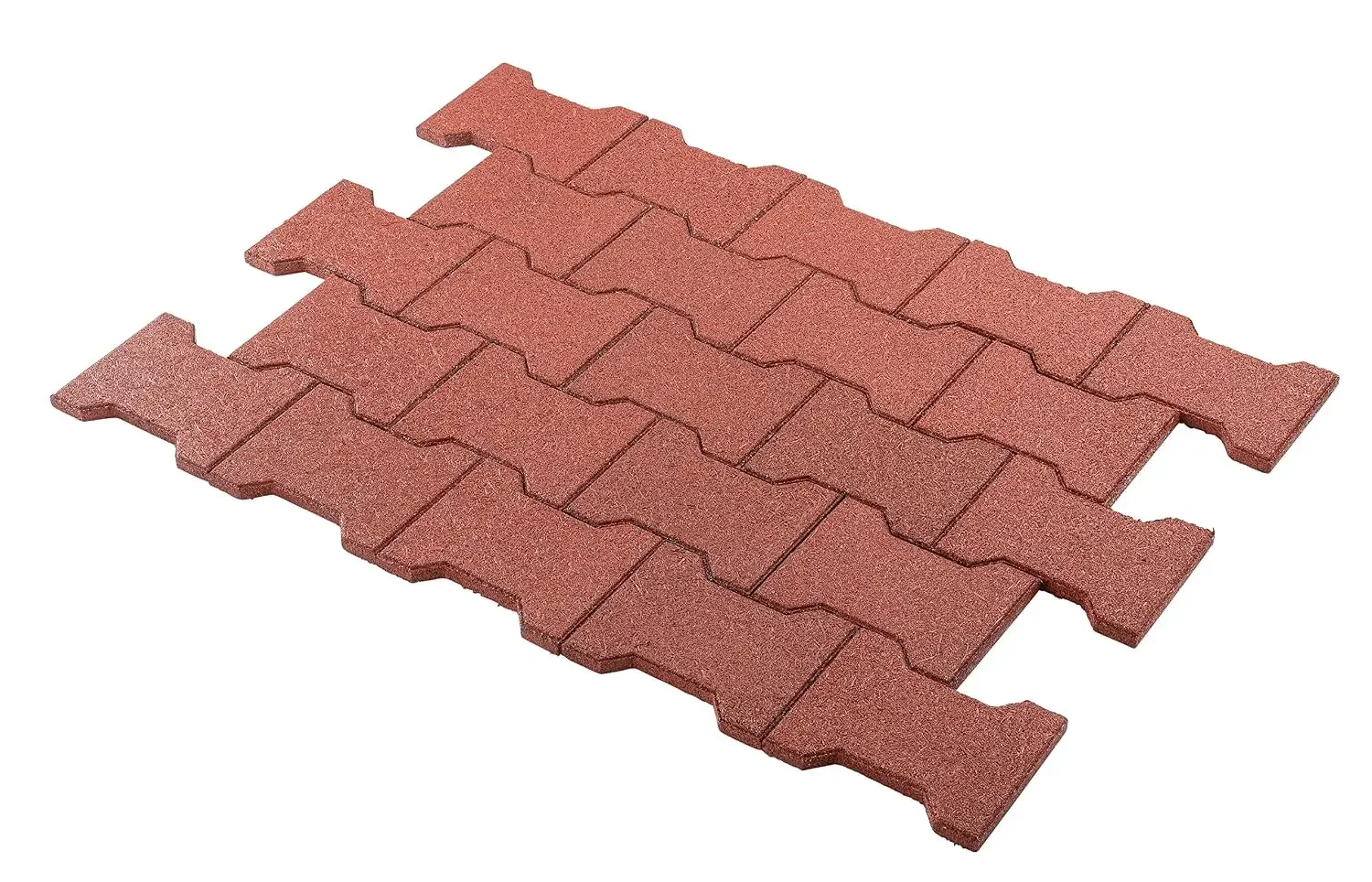 Rubber Garden Pavers ¾” Interlocking Safety Tiles for Decks, Patios, Walkways and Gardens - 40 Tiles - 12 Sq. Ft. (Terra Cotta)