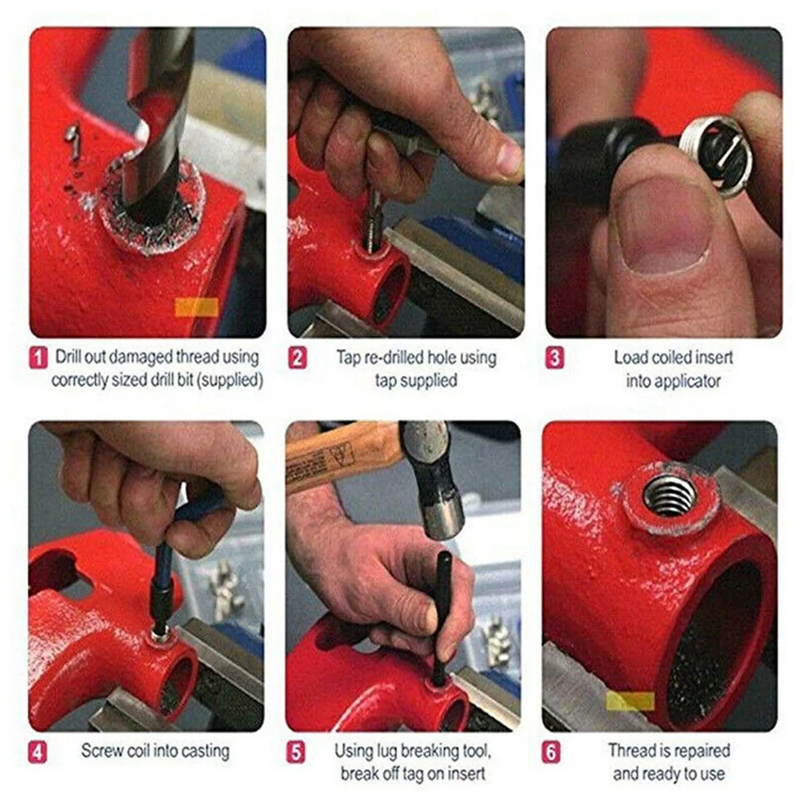 Thread Repair Insert Kit M4 with Transparent Plastic Box for Processing Machinery Thread Repair Kit M4 Thread Repair Kit