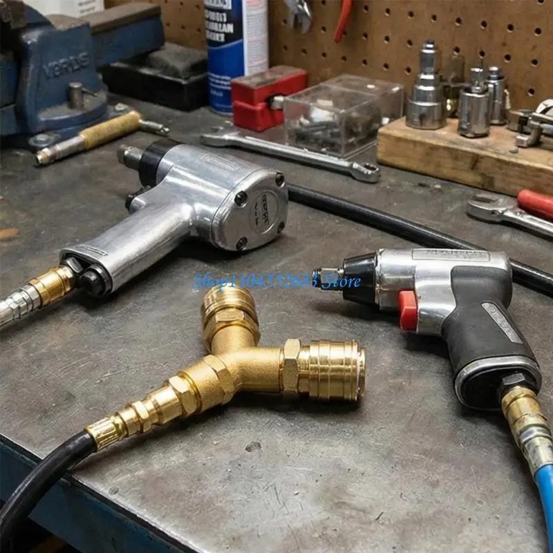 

Y6GD 1/4Inch Air Hose Quick Coupler Distributor With 2 Couplings Pneumatic Fitting Enduring Compressed Air Distributors