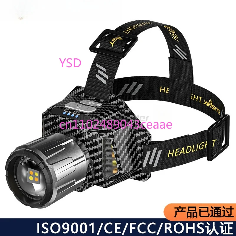 Zoom White Laser Head Flashlight 4 Light Sources Long Lasting Bright Head Torch Outdoor Fishing Mining Working Head Lamp