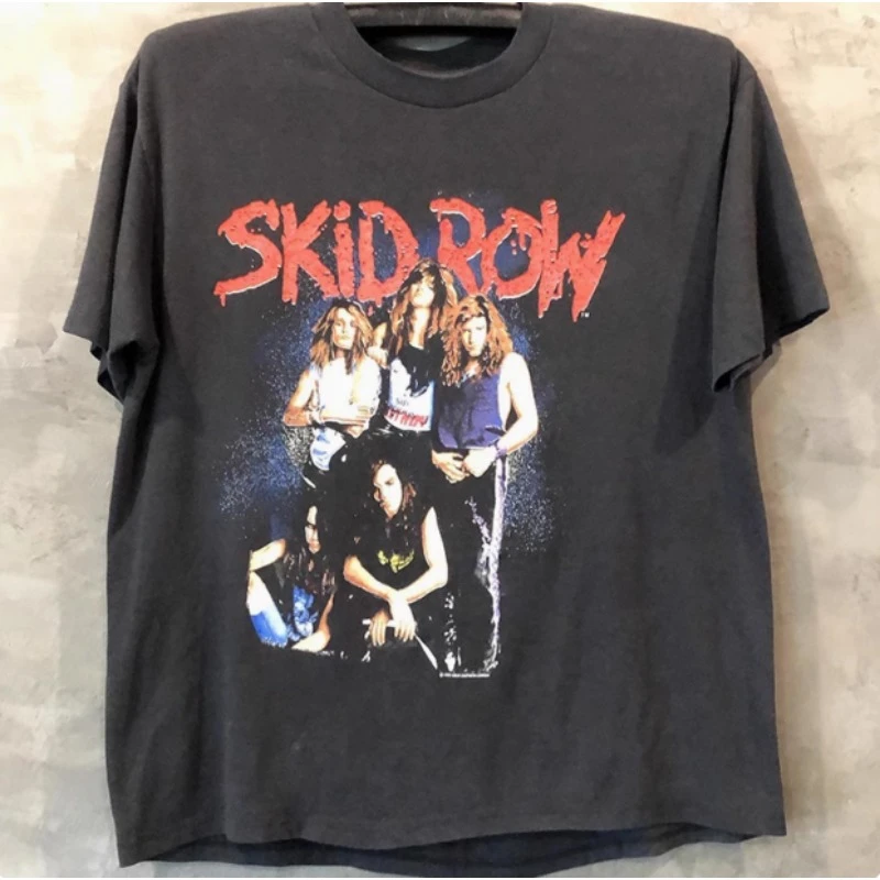 SKID ROW POOR STREET BAND INS SUPER FIRE VINTAGE T-SHIRT Women's oversize short sleeves