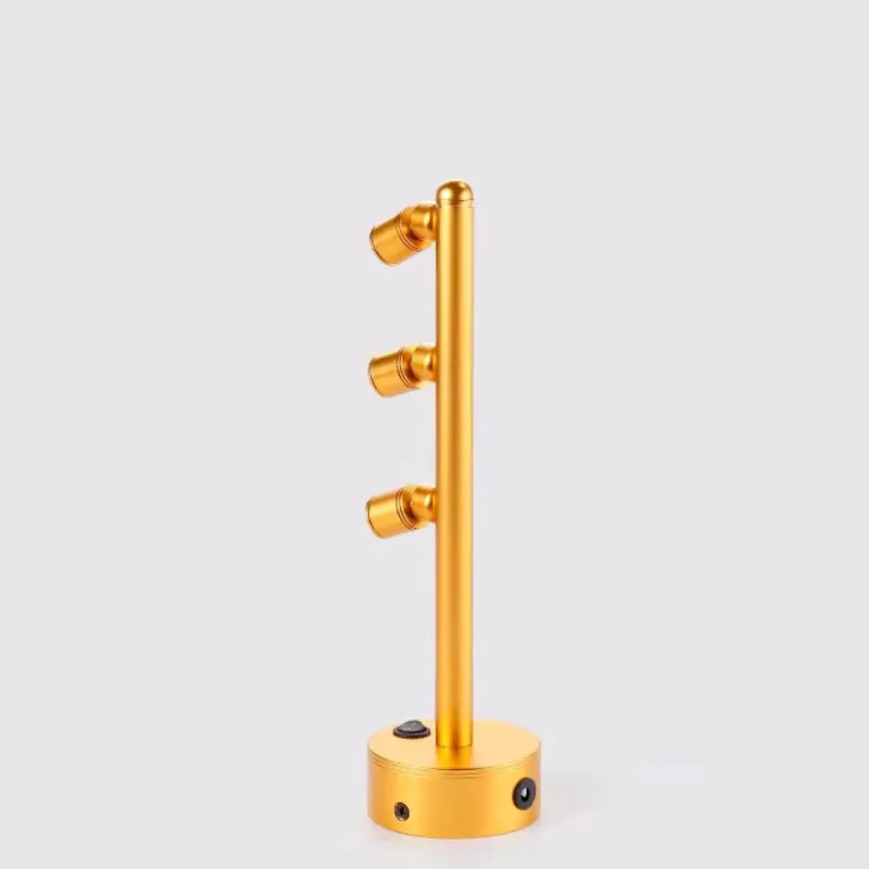 Gold Led Counter Charging Pole Spotlights Display Cabinet Jewelry Columns Jade Display Exhibition Hall Mobile Battery Light Lamp