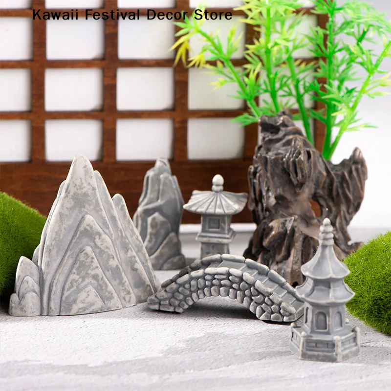 Retro Horticultural Landscaping Moss Horticulture Simulated Rockery Stone Towers Featured Stones Microlandscape DIY Decoration