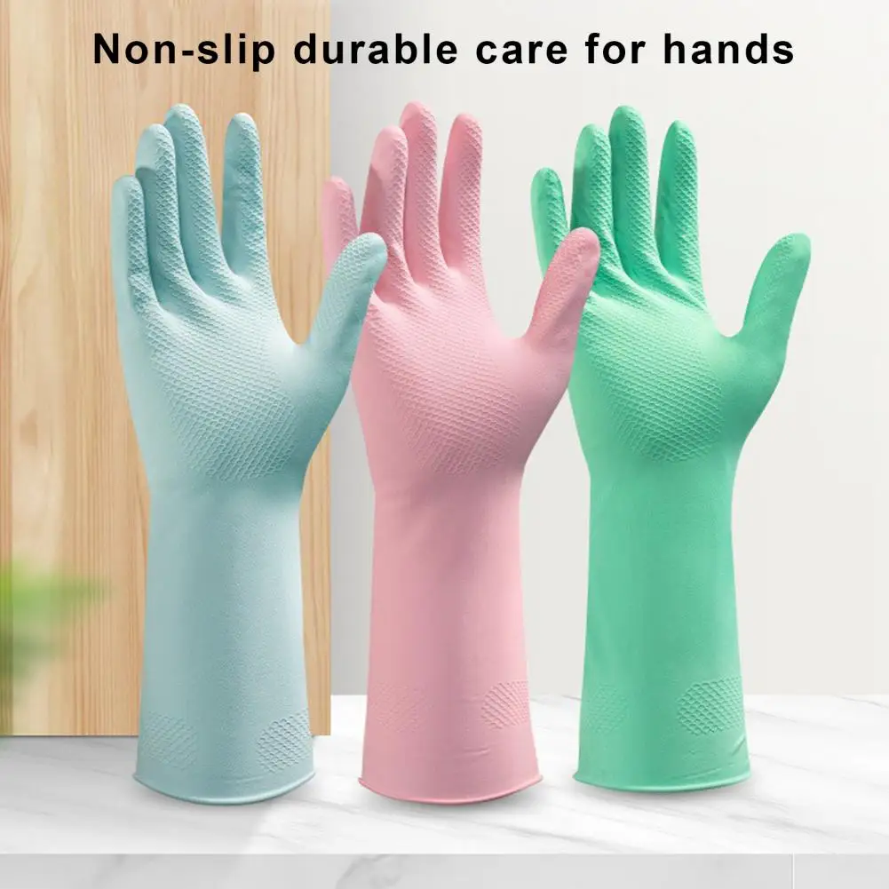 Housework Gloves Set Durable Kitchen Gloves with Puncture-proof Design Long Elastic Cuff Skin-friendly for Tear-resistant