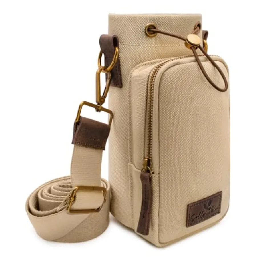 

Water Bottle Holder with Strap and Pocket Crossbody Water Bottle Carrier - Fits 16 to 32 oz Bottles