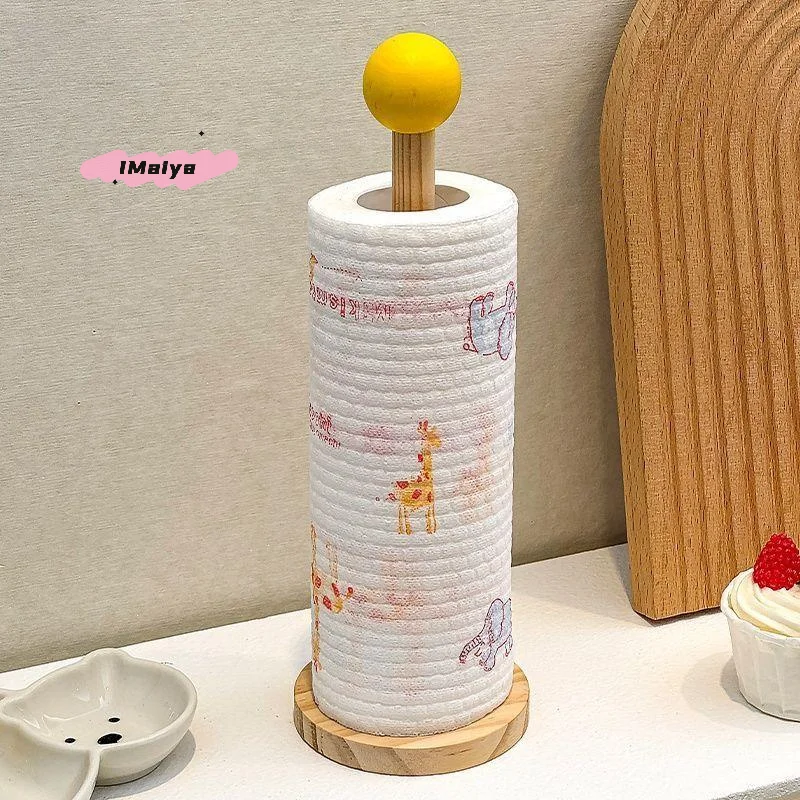 M-Wood Tissue Holder Toilet Free-Standing Non-Slip Napkins Shelf Durable Roll Paper Storage Rack Dining Table Towel Tissue Rack view 5