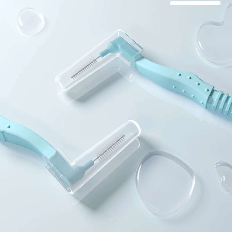 5PCS L-shaped Teeth Cleaning Brush with Fine Soft Bristles for Dual Cleaning Without Damaging Gums One-time Cleaning of Teeth