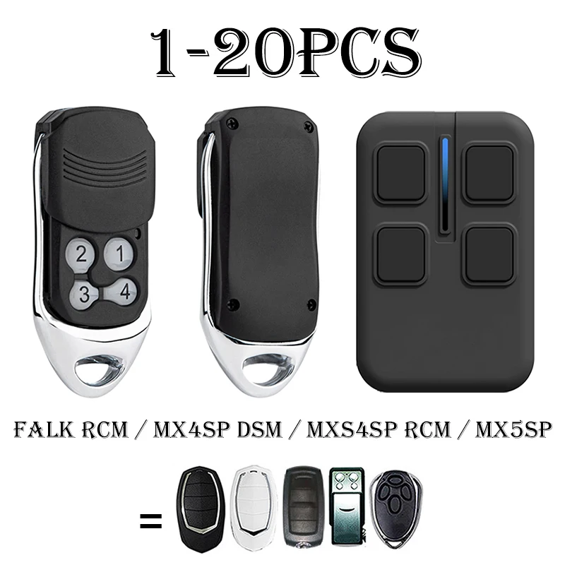 Programming For MOTORLINE FALK RCM MX4SP DSM MXS4SP RCM MX5SP Garage Door Gate Remote Control 433.92MHz Rolling Code Transmitter