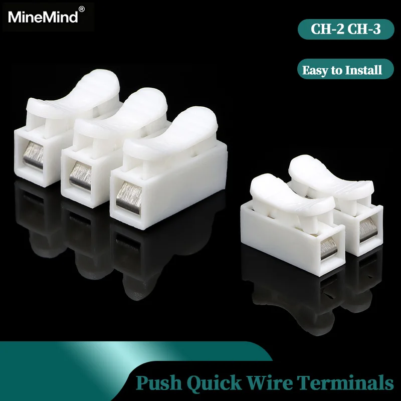 5~100P CH-2/3 Flame Retardant Terminal Block 250V 10A Manganese Steel Reed Wide Temp Range -40°C~50°C/0.5-2.5mm² Wire Capacity