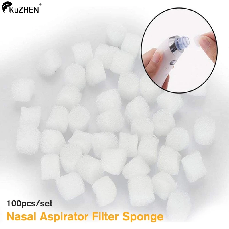 100Pcs Blackhead Suction Filter Cotton Filter Sponge 12MM Sponge Filter Wick Blackhead Filter Sponge Nasal Aspirator Accessorie