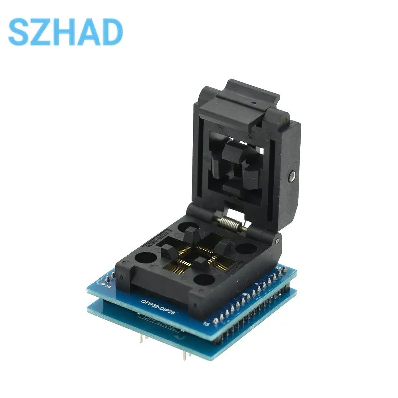 TQFP32 To DIP28 Adapter Socket LQFP32 Test Seat Support ATMEGA Series Plus Programmer