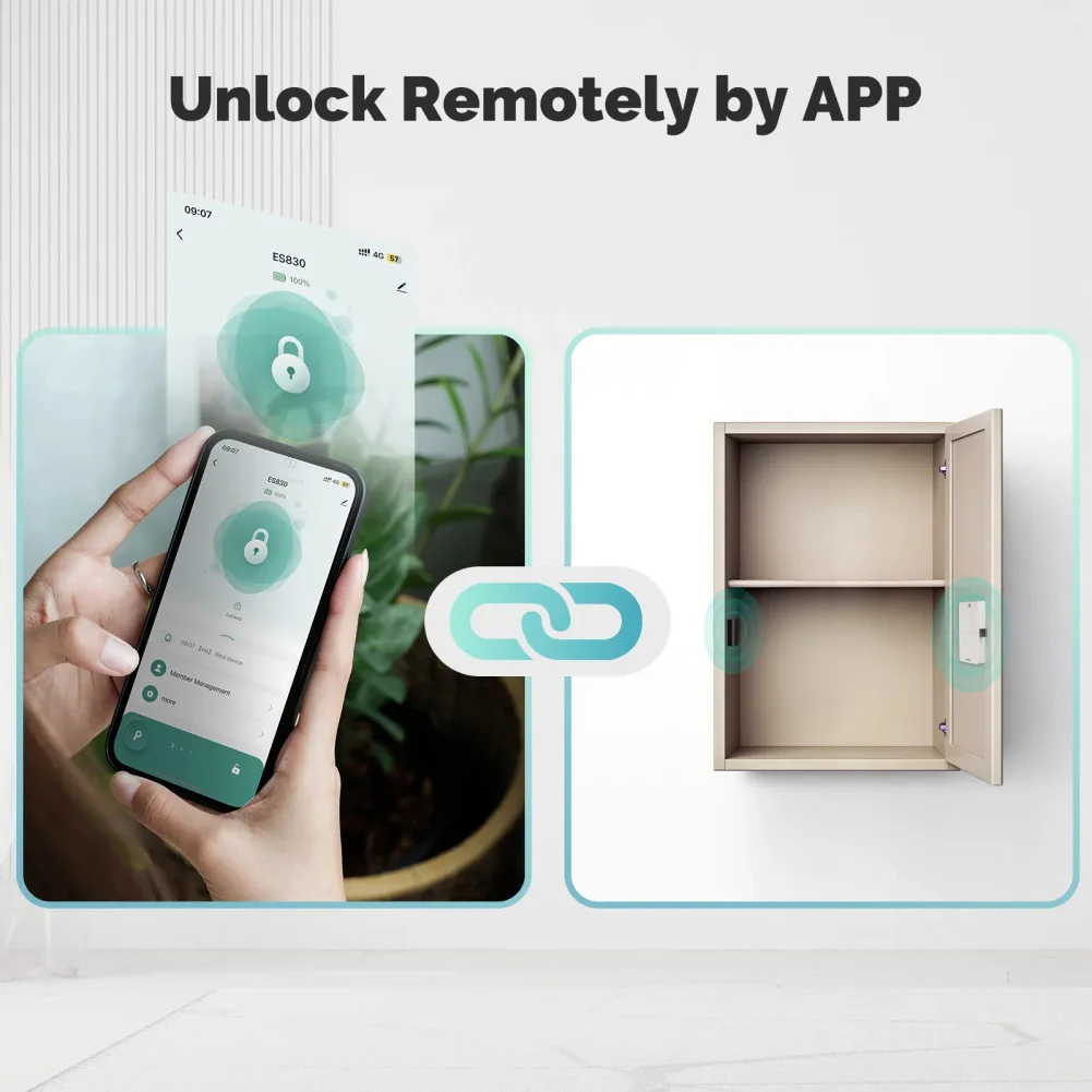 NFC Technology Smart Lock As Shown Smart Drawer Lock Simple Installation Up To 180 Days Battery Multiple Unlocking Modes