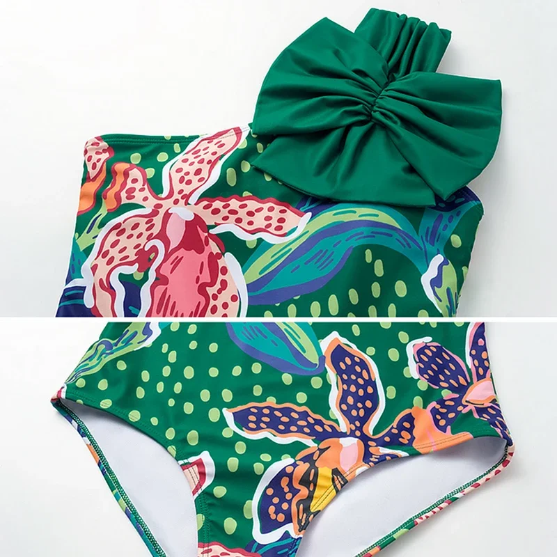 2025 nouveau Flaxmaker une pièce maillot de bain Sexy femmes imprimé une épaule maillots de bain femmes plage couvrir maillot de bain maillots de bain
