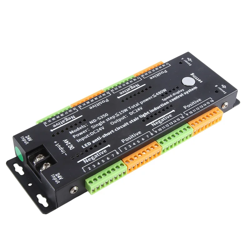 

GOOD-Stair LED Motion Sensor Light Controller Aluminum Alloy 32 Channel For Indoor Motion Night Light 12V/24V