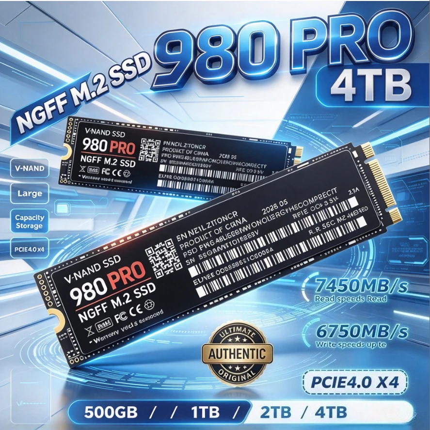 Original 980 PRO M.2 NGFF 2280 Internal SSD 7200MB/s TLC 3D NAND Solid State Drive 2TB 4TB for Gaming Desktop Laptop PC
