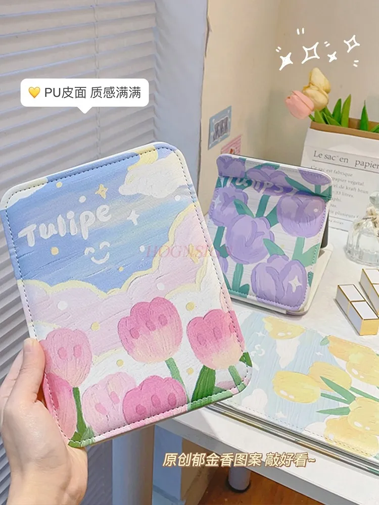 Espelho dobrável Tulip Desktop Stand Up Espelho portátil para vestir e maquiagem