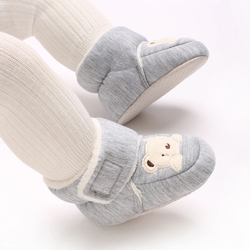 Winter-Baumwollschuhe für Neugeborene 0-1 Jahr Alte Jungen und Mädchen Baby Cartoon Teddybär mit Plüsch Warme Laufstiefel – Detail 17