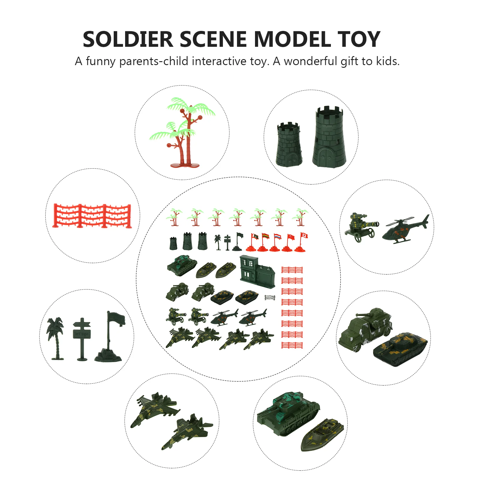 41 Pcs Children's Toy Model Kids Scene Static Simulated Figures Accessories Kit