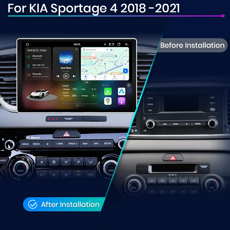 Junsun V3 Plus 2K Car Radio For KIA Sportage 4 QL 2018 2019 2020-2021 Wireless CarPlay Android Auto DSP 2din GPS Navigation RDS