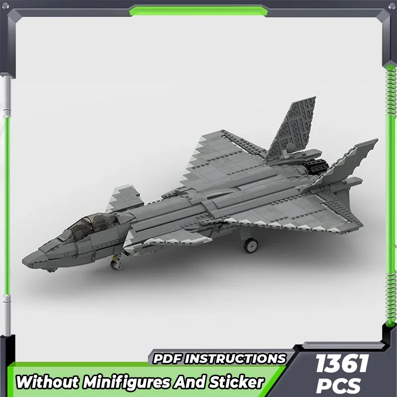 Moc Building Bricks modello militare J-20 Stealth Fighter 1:34 Technology blocchi modulari regali giocattoli per bambini set fai da te assemblaggio