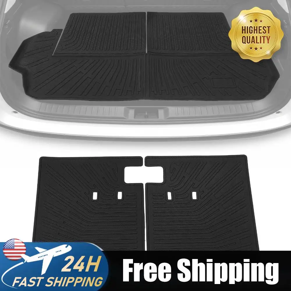 Floor Mats & Trunk Mat & Backrest Mats All Weather TPE Floor Mats & Cargo Liners for Toyota 4Runner 2025-2026 Fuel 7 Seats
