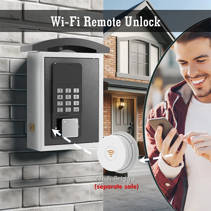 Outdoor Wall Mount Smart Box Key Safe Security Storage Key Lock Box with Key Drop Slot for House
