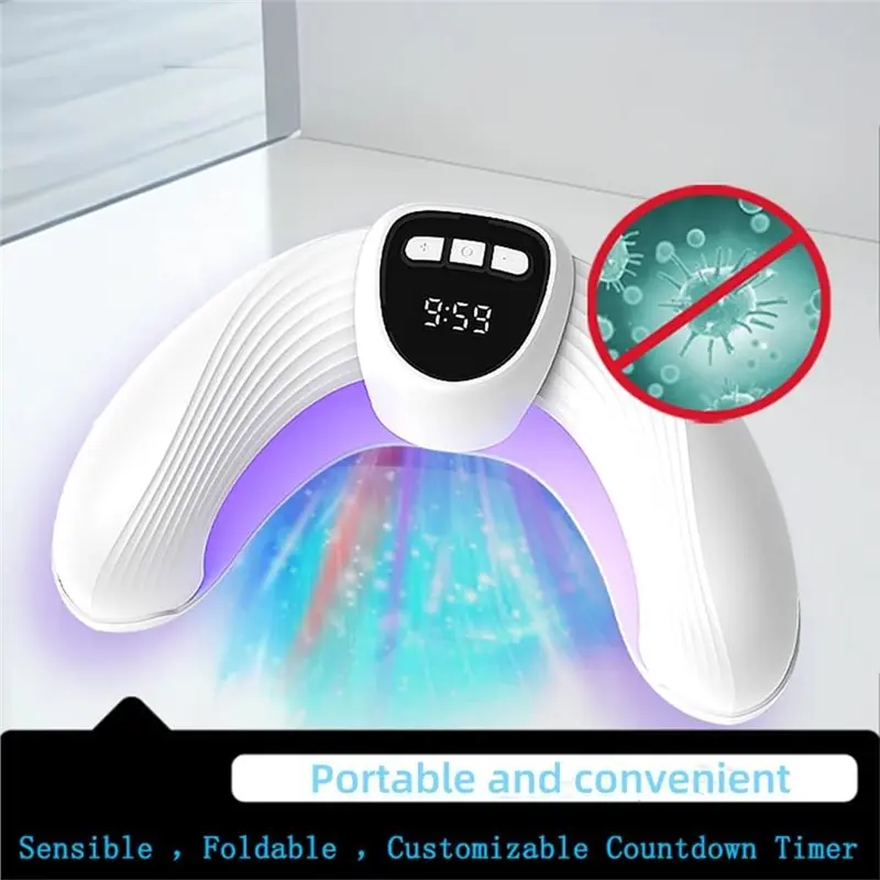 A20M Foldable U-Shape Design LED UV Nail Fungus Treatment Light Portable Therapy Tool For Hand& Foot Care