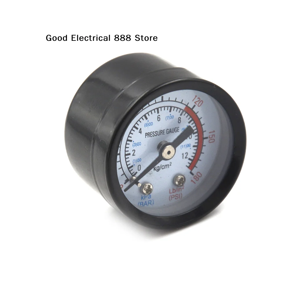 【GE】1Pcs 10mm Thread Gas Air Pump Pressure Gauge Compressor Manometer 0-12BAR 0-180PSI Measuring Instruments Tools