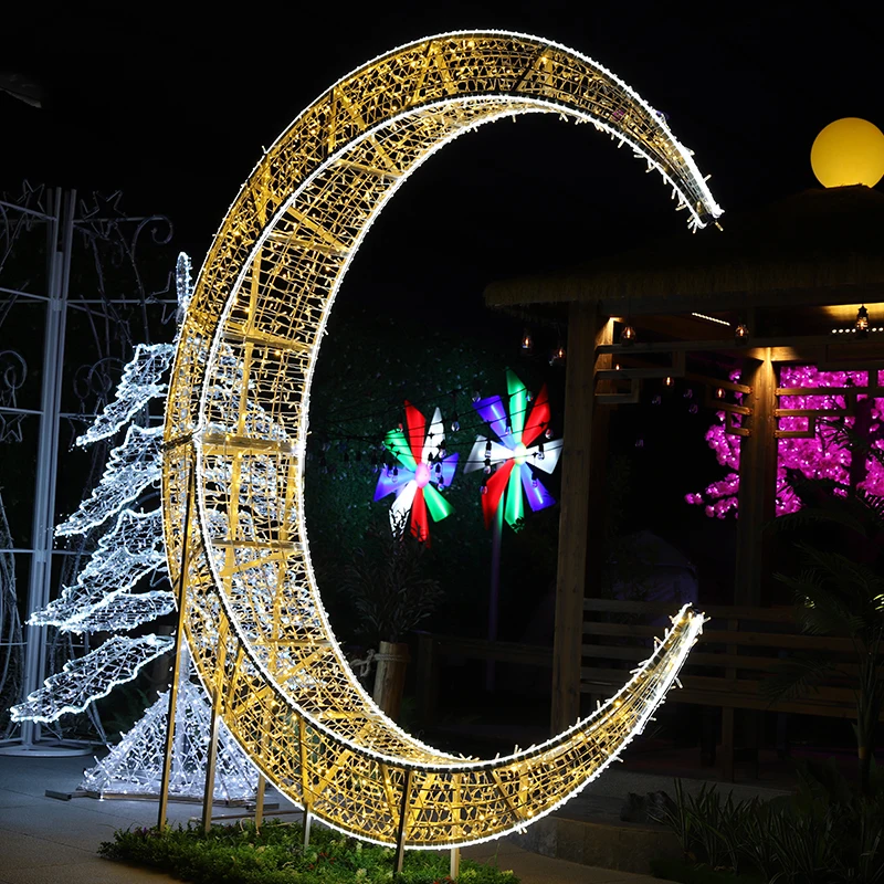 Moon Light Emitting Diode Theme Light Yellow Landscape Lighting Outdoor Decoration Moon Light Emitting Diode Theme L