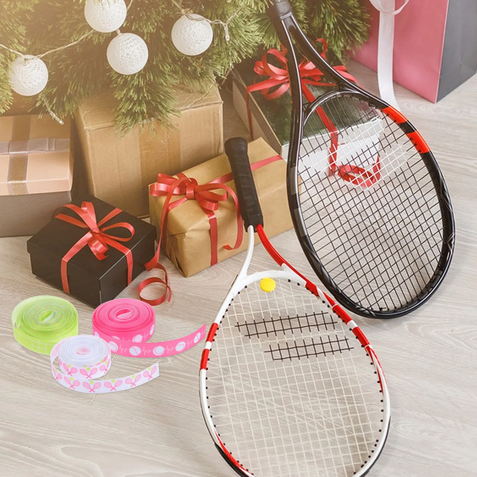 

6Pcs Tennis Print Ribbon 5 Yards Easy Sew Craft Ribbon for Sports Birthday Party Decorations Athletic Theme Events