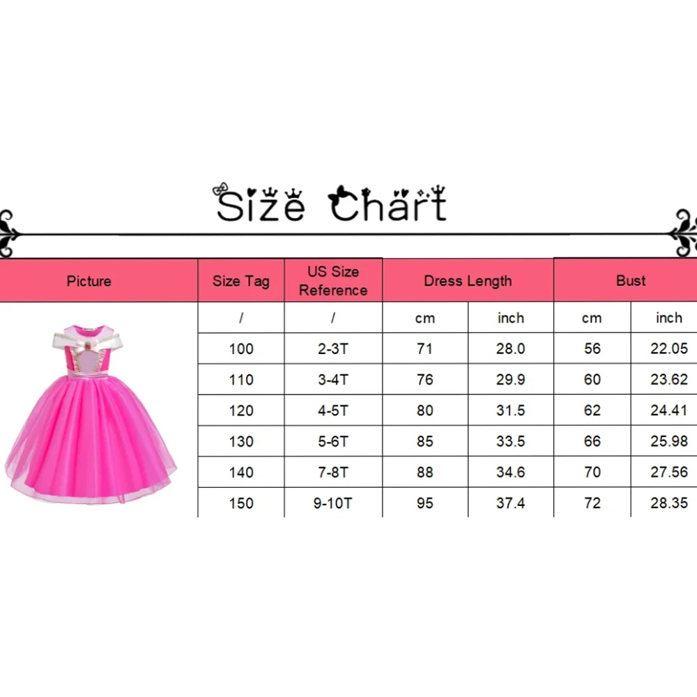 Kinder Rosa Feenprinzessin Kostüm Mädchen Geburtstag Schulterfreies Ballkleid mit Krone Zauberstab Handschuhe Set Kinder Halloween Kostüme – Detail 1