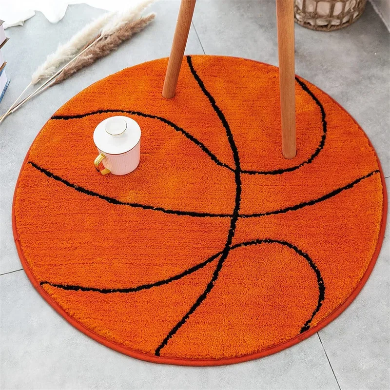 VIKAMA Foldable Floor Mat Thickened Plush Round Rug Billiards Bedroom Bedside Blanket Football Basketball Decorative Floor Mat