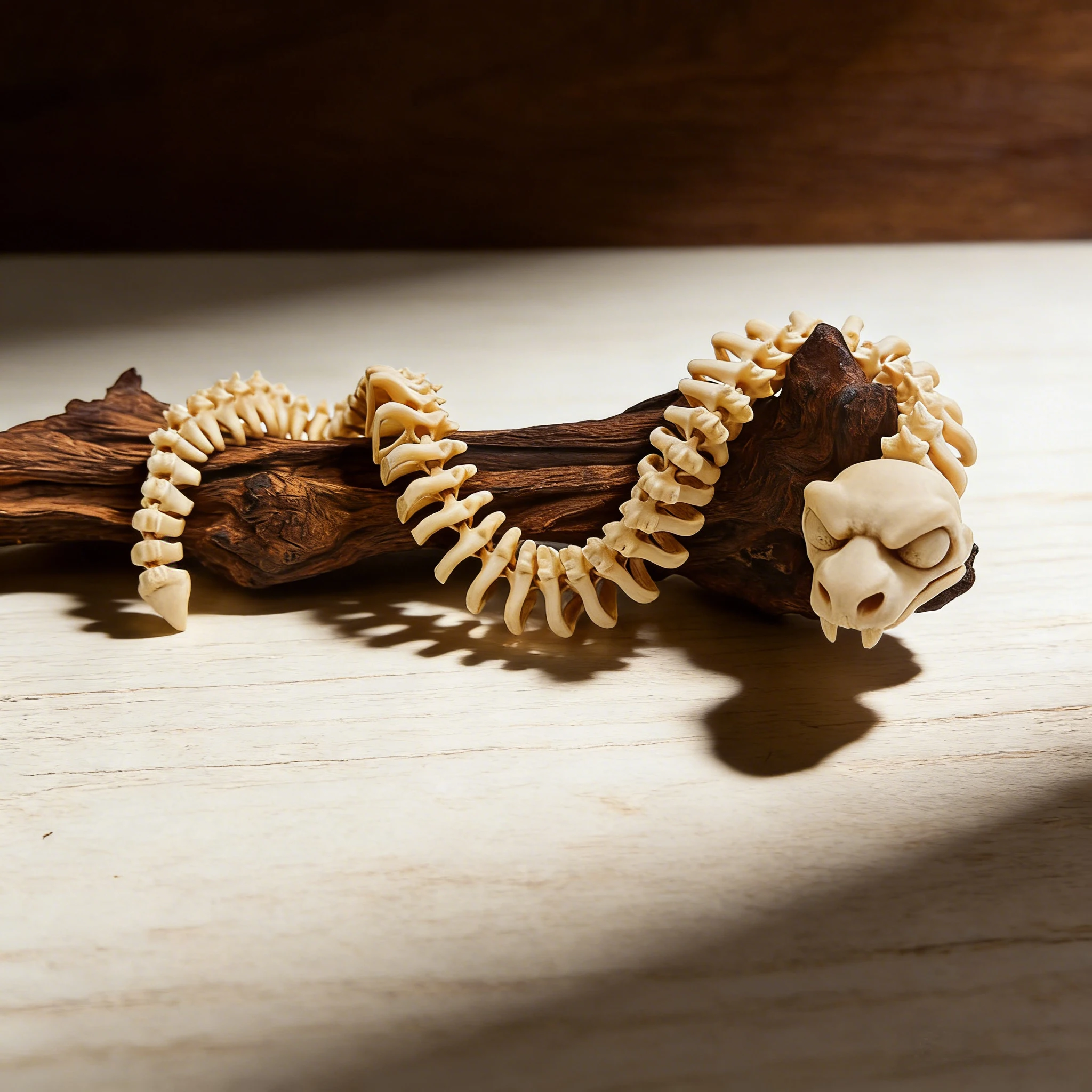 3D printed snake skeleton model, highly realistic bone texture, tabletop personalized decorative item for collection, home decor