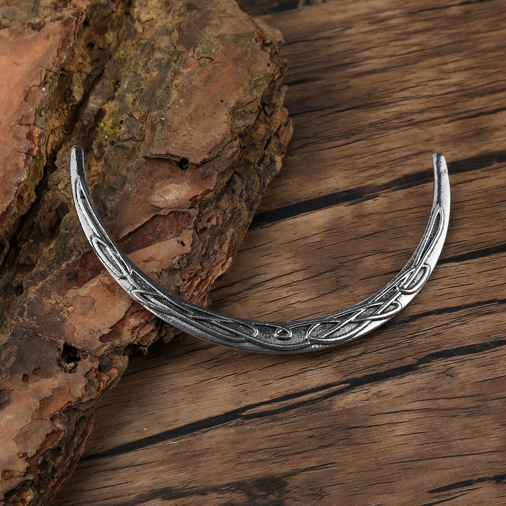 Retro Silver Crescent Celtic Knot Exquisite Hairpin Nordic Mythical Style Niche Witchcraft Coiled Hair Decoration Trendy Product image 3