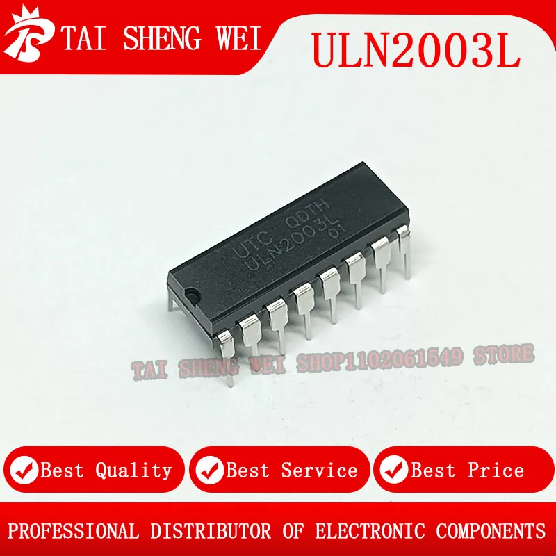 

10pcs ULN2003L ULN2003 2003 Through-hole DIP-16 power distribution switch motor driver chip New Original