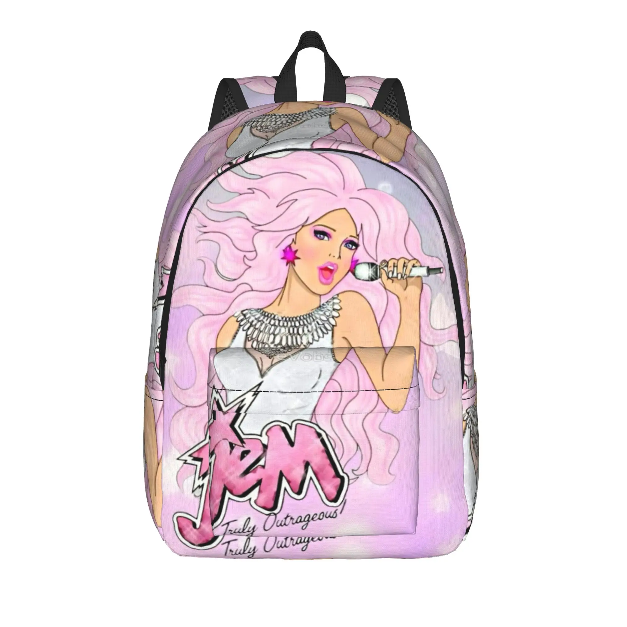 Jem And The Holograms Teenage Backpack Lightweight High School Business  Daypack for Men Women Laptop Canvas Bags