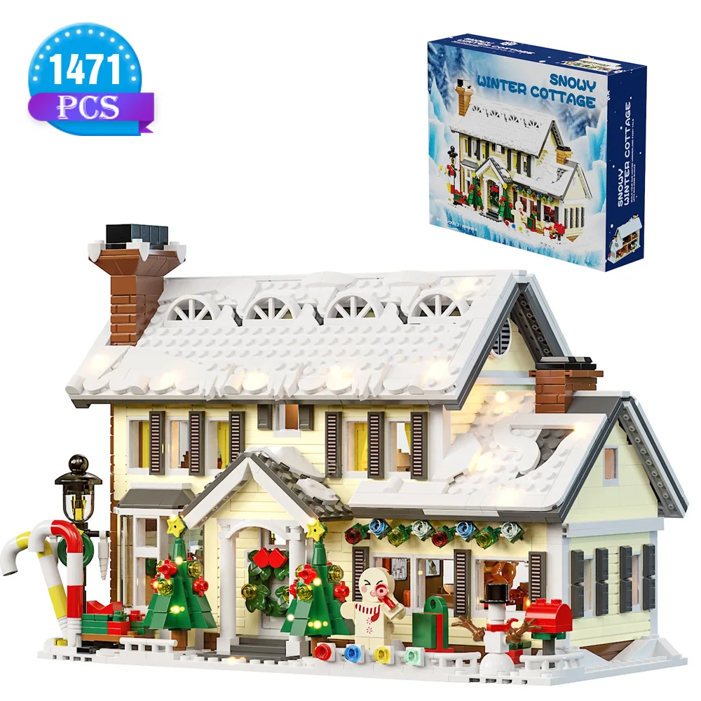 

MINISO Christmas Holiday House Building Set Christmas House Compatible with Legoed Gifts for Boys, Girls, Family, and Friends