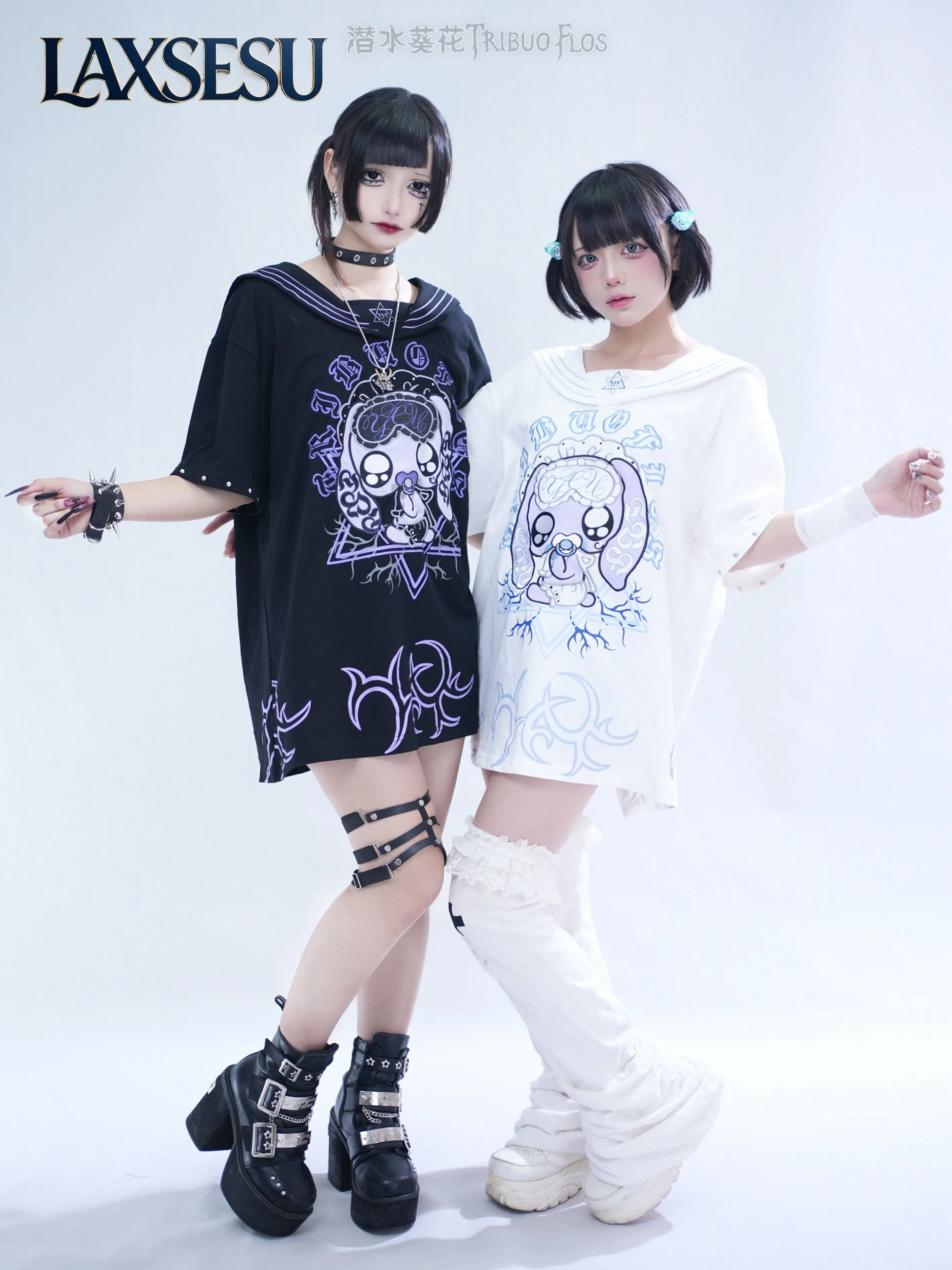 Japanese Mid-length T-shirt Cute Subculture Y2k Top Female Embroidery Cute Round Neck Tee Loose Summer T-shirts Women