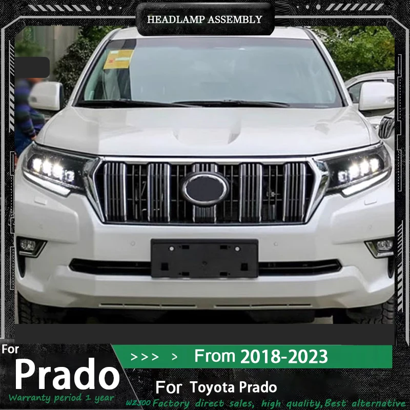 

Car Accessories for Toyota Prado Headlight 2018-2023 Land Cruiser Head Light DRL Turn Signal Low High Beam Projector Lens