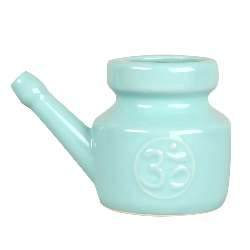 350Ml Ceramic Neti Pot Nose Cleaning Pot Durable Leakproof Spout Pot for Nasal Rinsing Nose Washing Men