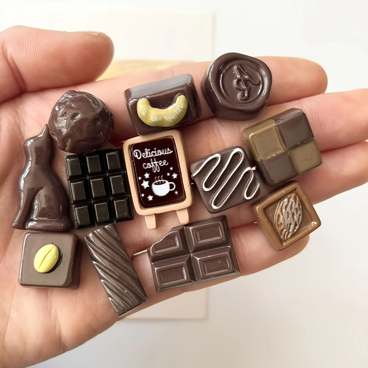 12Pcs Coffee Bean Resin Refrigerator Clings for Home Decoration - Magnetic Food Magnets