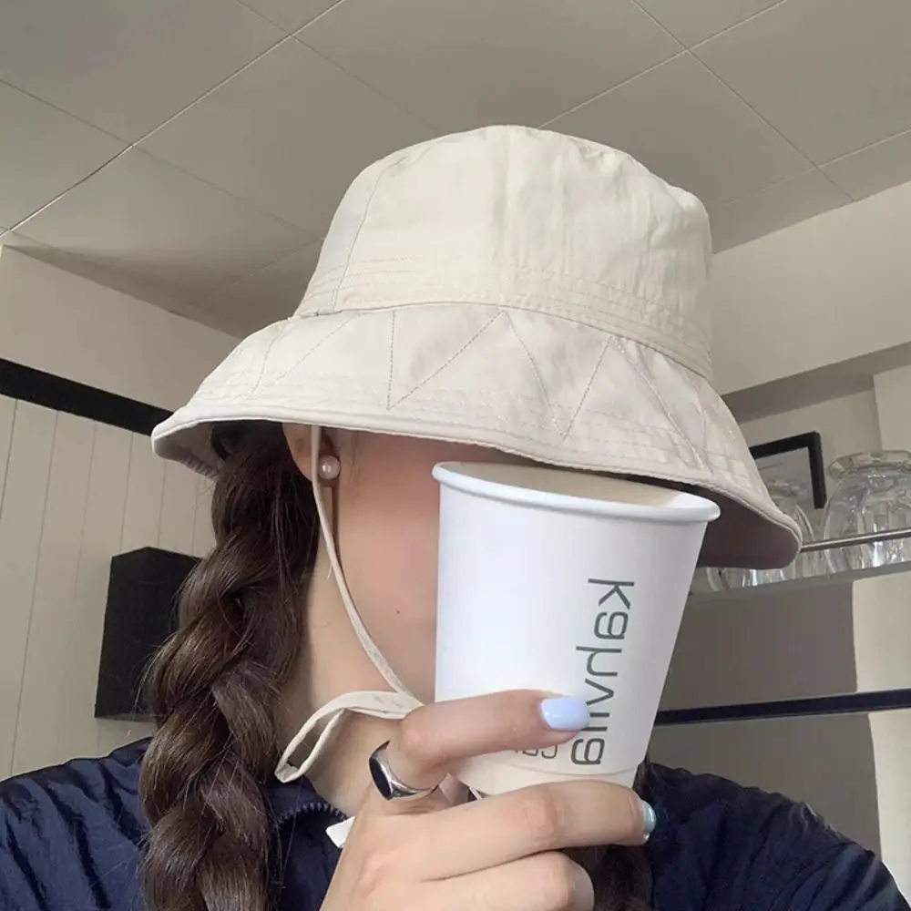 

Рыбацкая шляпа на шнуровке в корейском стиле с широкими полями, складной солнцезащитный козырек, шляпа-тазик, солнцезащитный козырек, многофункциональная кепка для рыбалки на открытом воздухе