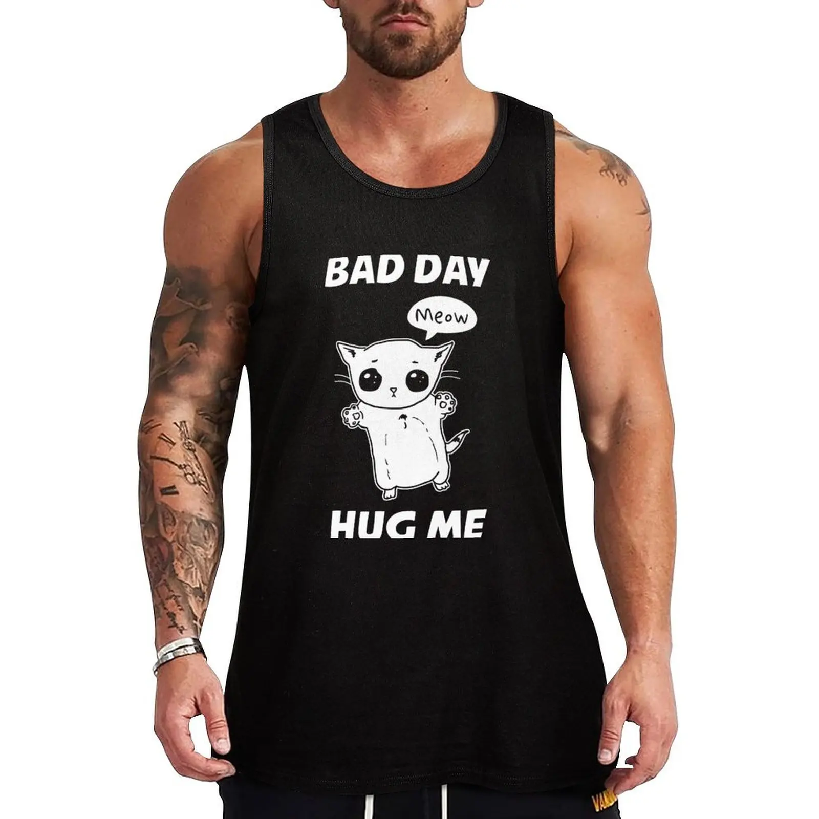 

Майка BAD DAY HUG ME CAT, Мужская футболка для спортзала