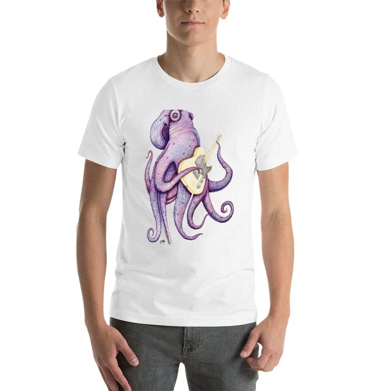 Diseñador para camiseta hacha wielding t t hombre pulpo hombre-camisas camiseta personalizada camisetas gráficas camisa de POLAH