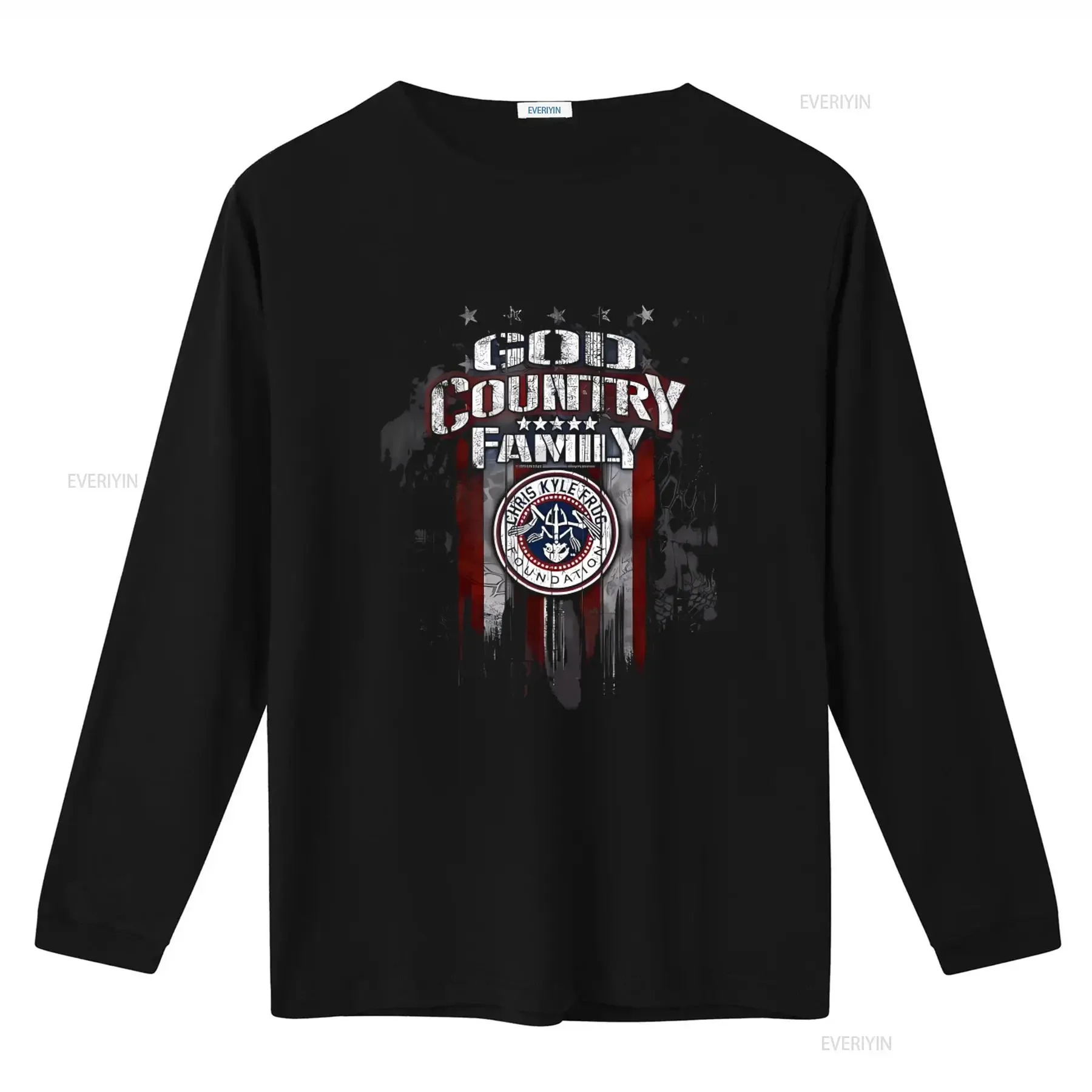 Chris Kyle Frog Foundation God Country Family American Sniper Navy Blue Patriotic T Shirt vintage Washed Top For Everyday Wear