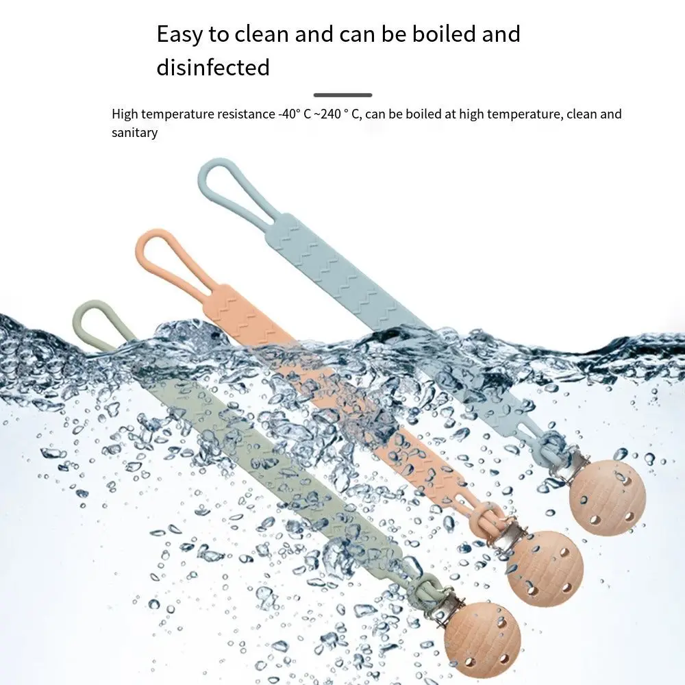 

Food Grade Silicone Baby Pacifier Chain Clip Soft Chewable Portable Nipple Holder Flexible Anti Drop Chain Rope