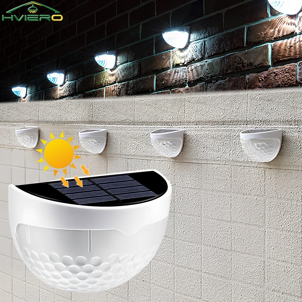 

1/2/4PCS Outdoor Fence Solar LED White Waterproof Wall Light Corrugated Lights Terrace Garden Path Decorative Bulbs Fences Lamp