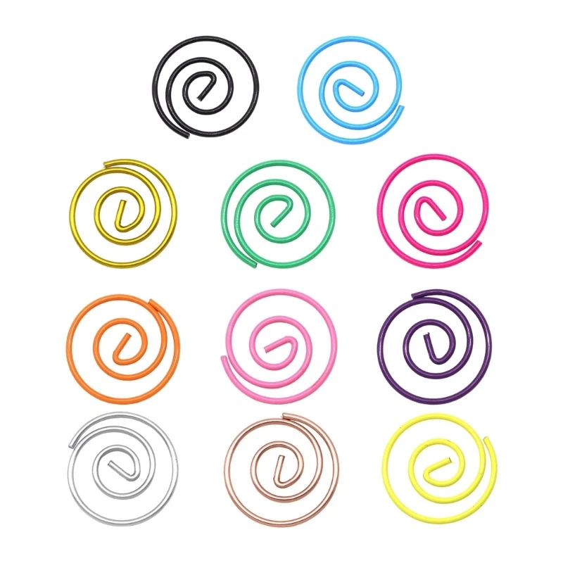 CORA 100Pcs Spirals Paper Clips with a Distinctive Circular Form for Grouping Documents, Receipts, Note, and Photos with Storage