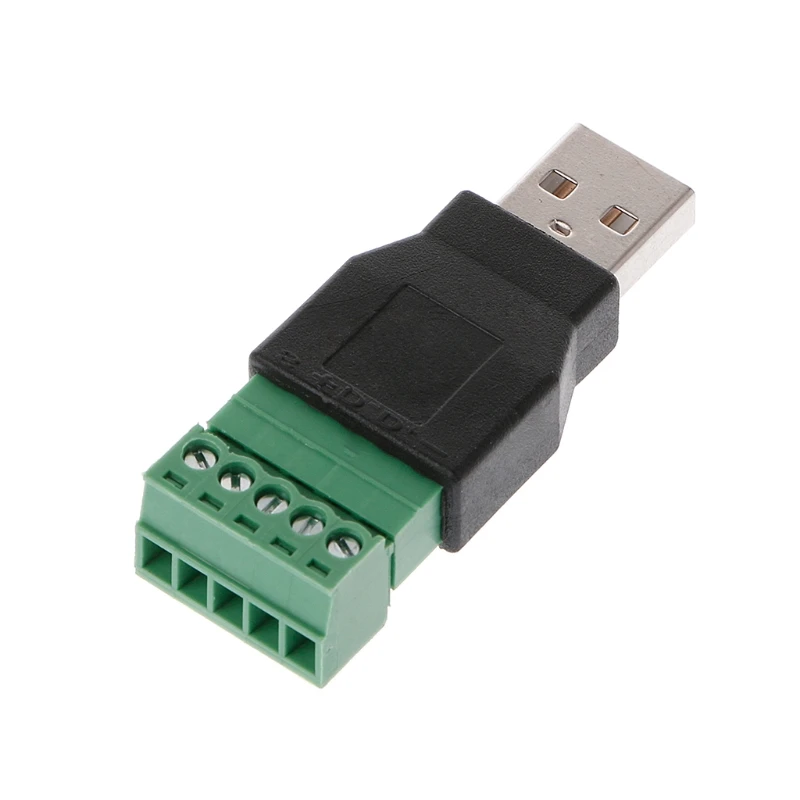 USB 2.0 نوع A ذكر/أنثى إلى 5P برغي ث/درع محطة محول القابس موصل